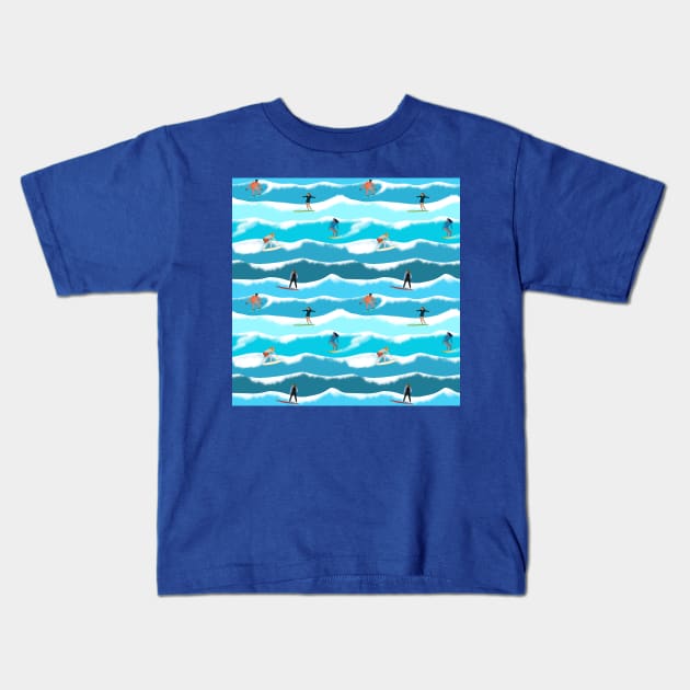 South West Surfers Kids T-Shirt by Salty Siren Studios